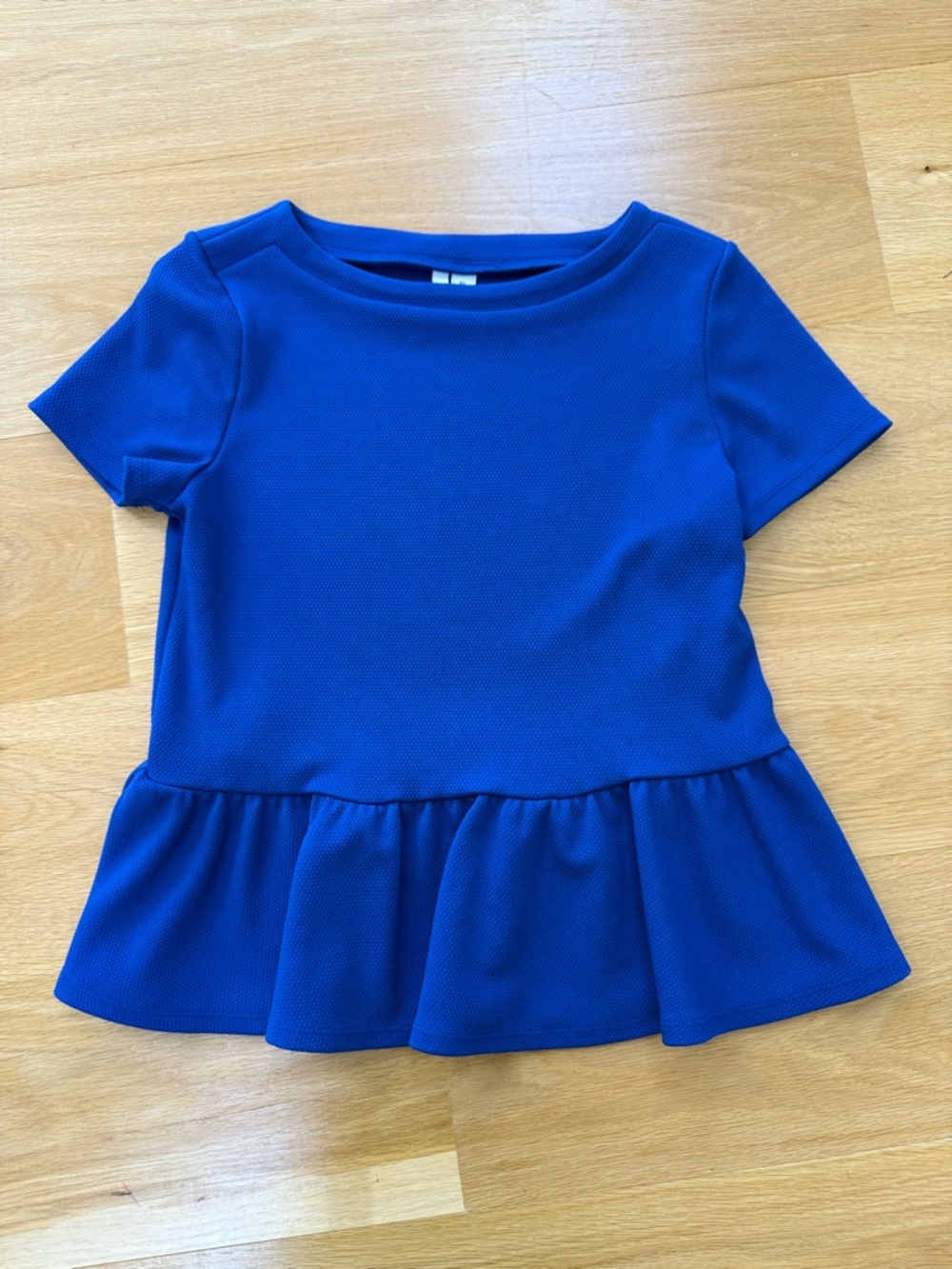 Elle Royal Blue Short Sleeve Peplum Top